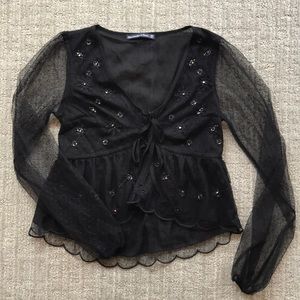 Abercrombie black Long sleeve blouse. XS